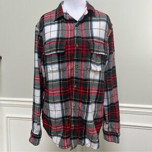 Old Navy Cotton Flannel Multicolor Plaid Button Down Shirt M